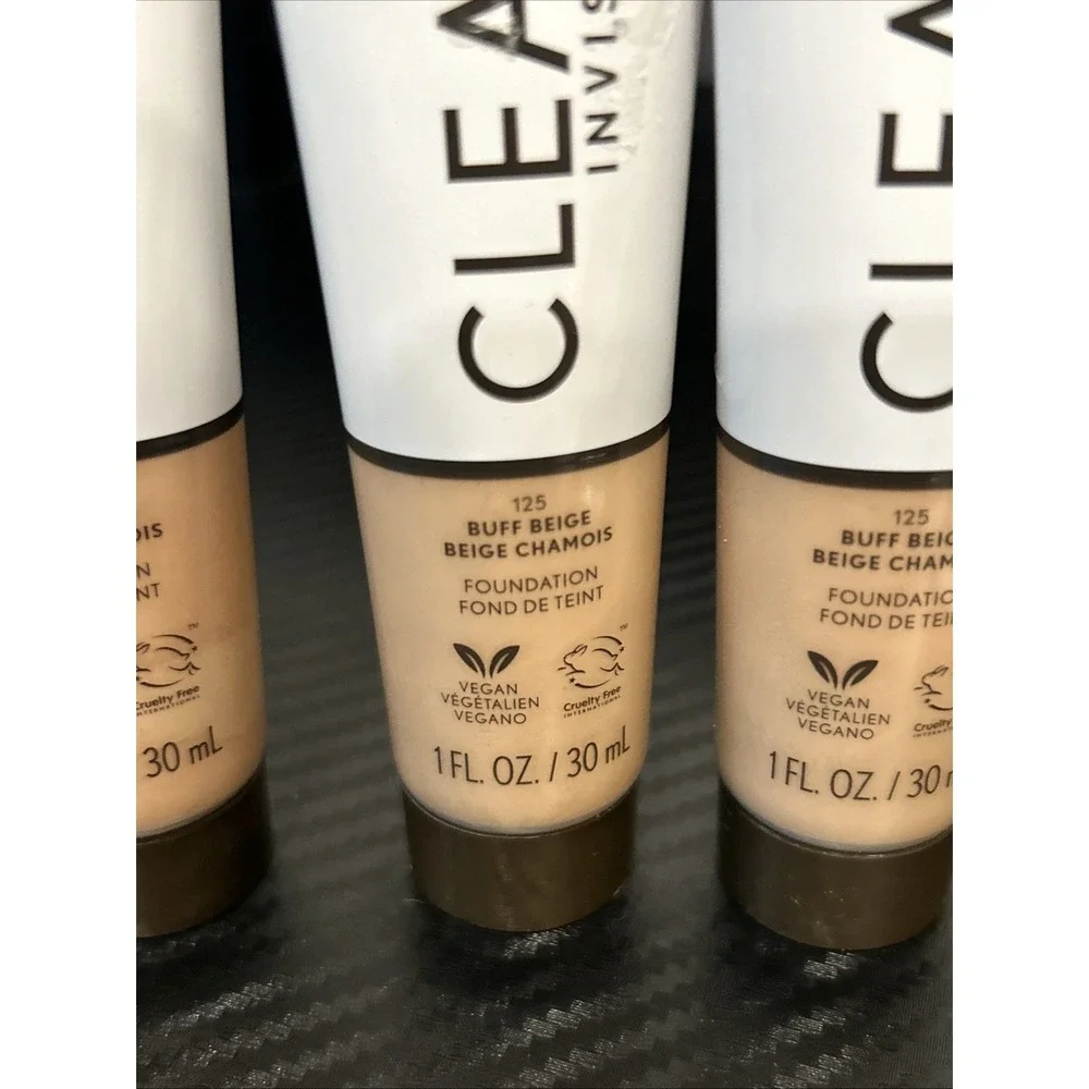 3‎ CoverGirl Clean Invisible Foundation Vegan 30ml 1oz 125 Buff Beige